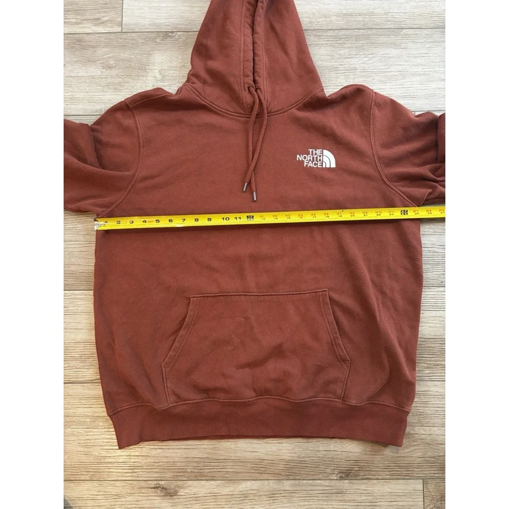 The North Face Mens Rust Orange Box Logo Never Stop Exploring Hoodie XL